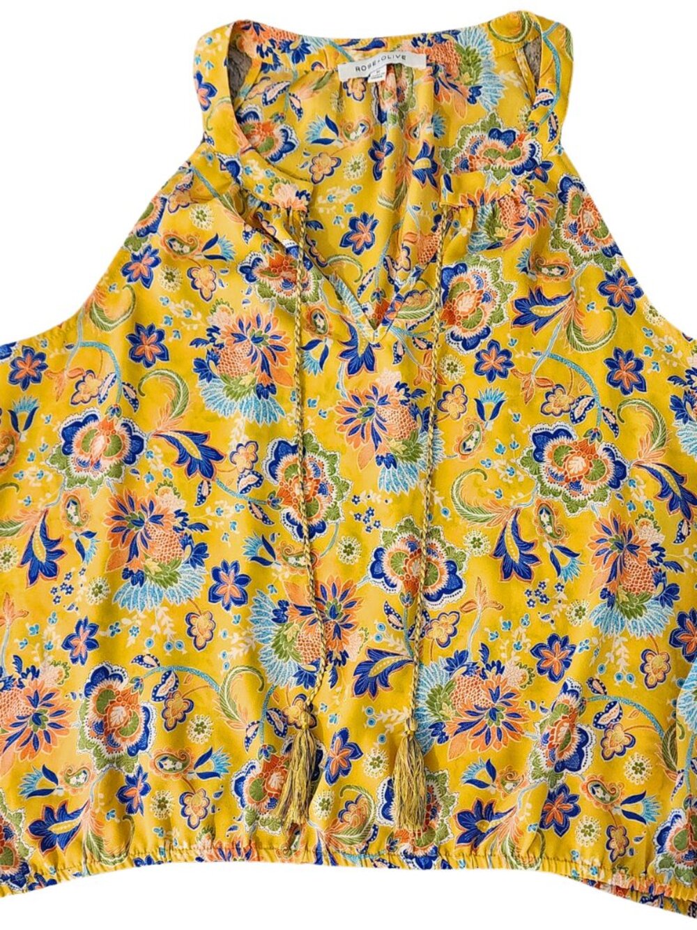 Rose & Olive Sleevless Pullover, Yellow, Size M, New Without Tags